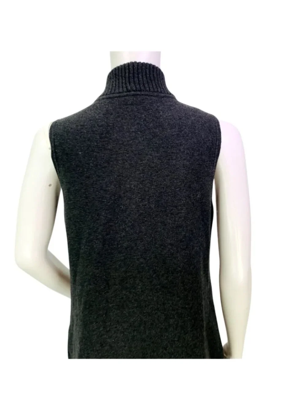 Chicos Womens Pocket Sweater Vest Gray Open Front Duster Size 0 | S - Picture 8 of 15